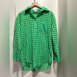 Solid & Striped Oxford Tunic in Parakeet worn once